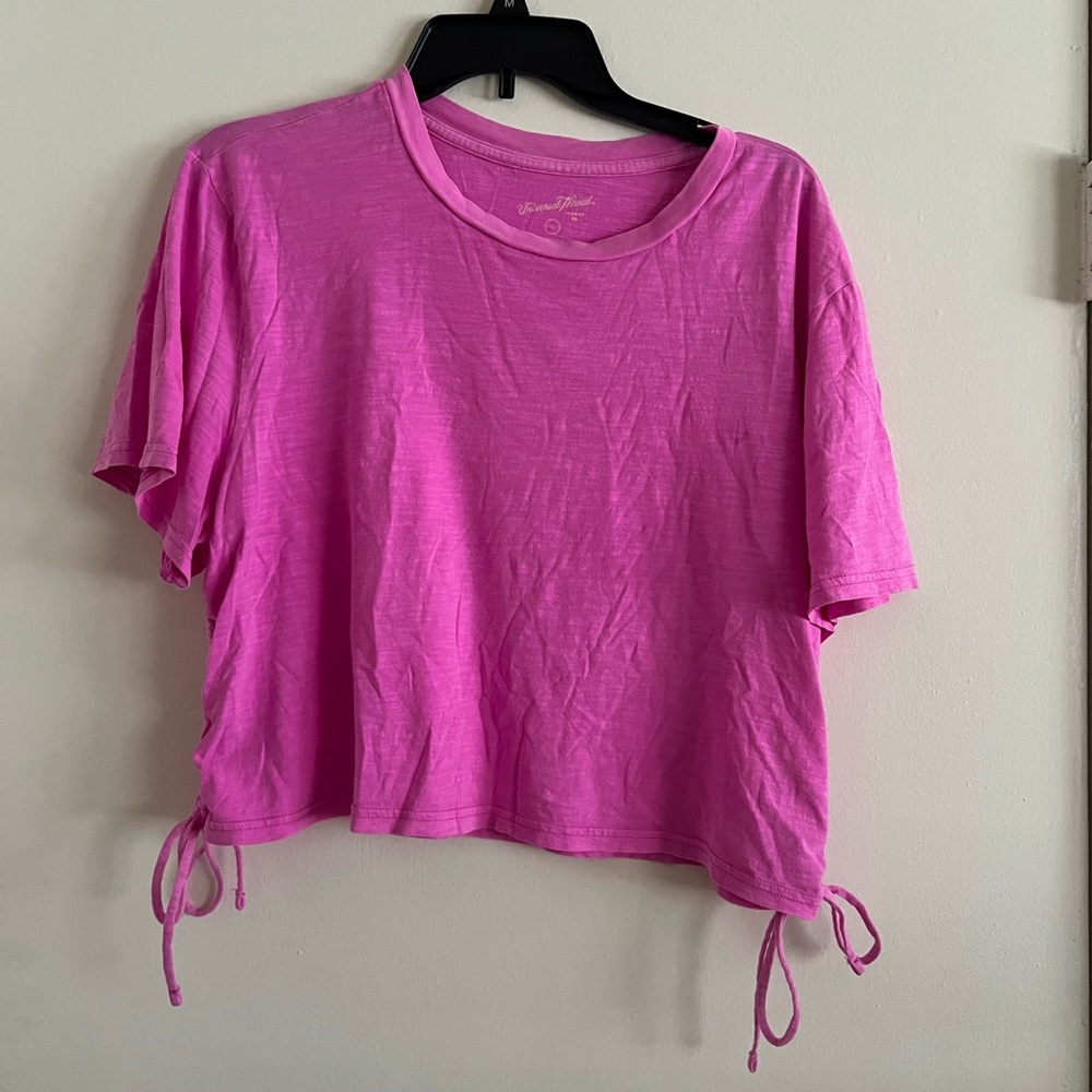 Pink Cinched Crop Top